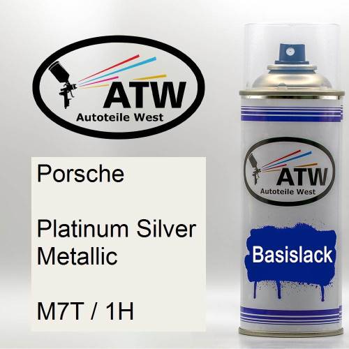 Porsche, Platinum Silver Metallic, M7T / 1H: 400ml Sprühdose, von ATW Autoteile West.